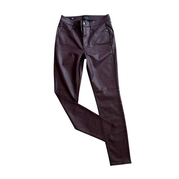 NWT White House Black Market HR Skinny-Coated Curve Hugging Jeans Burgundy SZ 8 - Picture 3 of 13